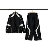 BROKEN PLANET COLOR BLOCK NYLON TRACKSUIT BLACK WHITE