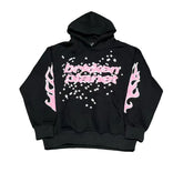 BROKEN PLANET PINK FLAME STAR LOGO PULLOVER HOODIE
