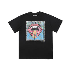 PALM ANGELS PSYCHEDELIC MOUTH GRAPHIC T‑SHIRT BLACK