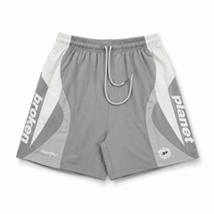 BROKEN PLANET MULTI‑COLOR BLOCK WIND SHORTS GREY WHITE