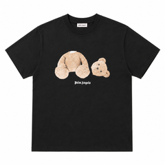 PALM ANGELS DETACHED HEAD BEAR GRAPHIC BLACK OVERSIZED TEE