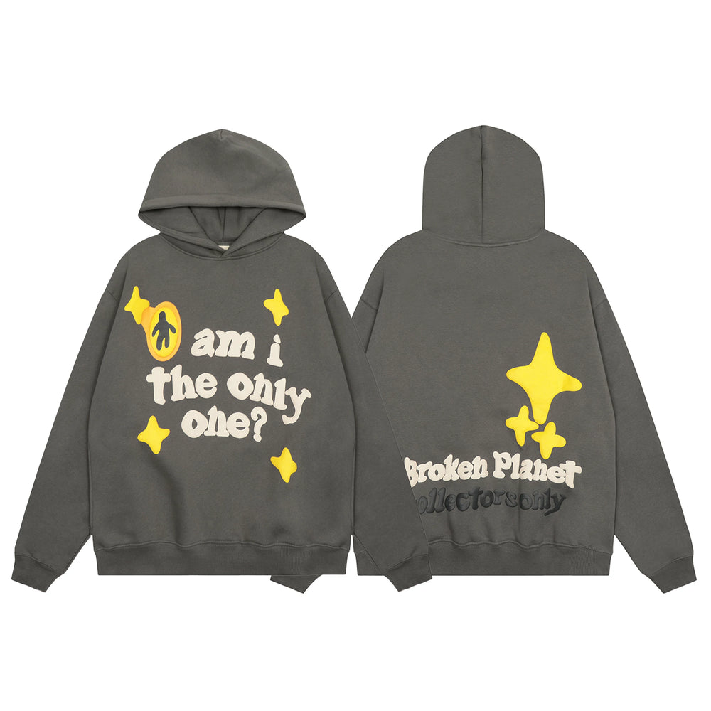 Broken Planet "Am I The Only One?" Graphic Hoodie - Charcoal Grey