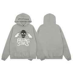 Broken Planet "Falling Stars" Graphic Hoodie - Cement Grey