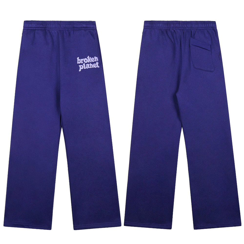 Broken Planet Foam Print Loose Fit Sweatpants - Deep Purple