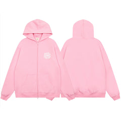 Broken Planet Sun Logo Full-Zip Hoodie - Bubblegum Pink