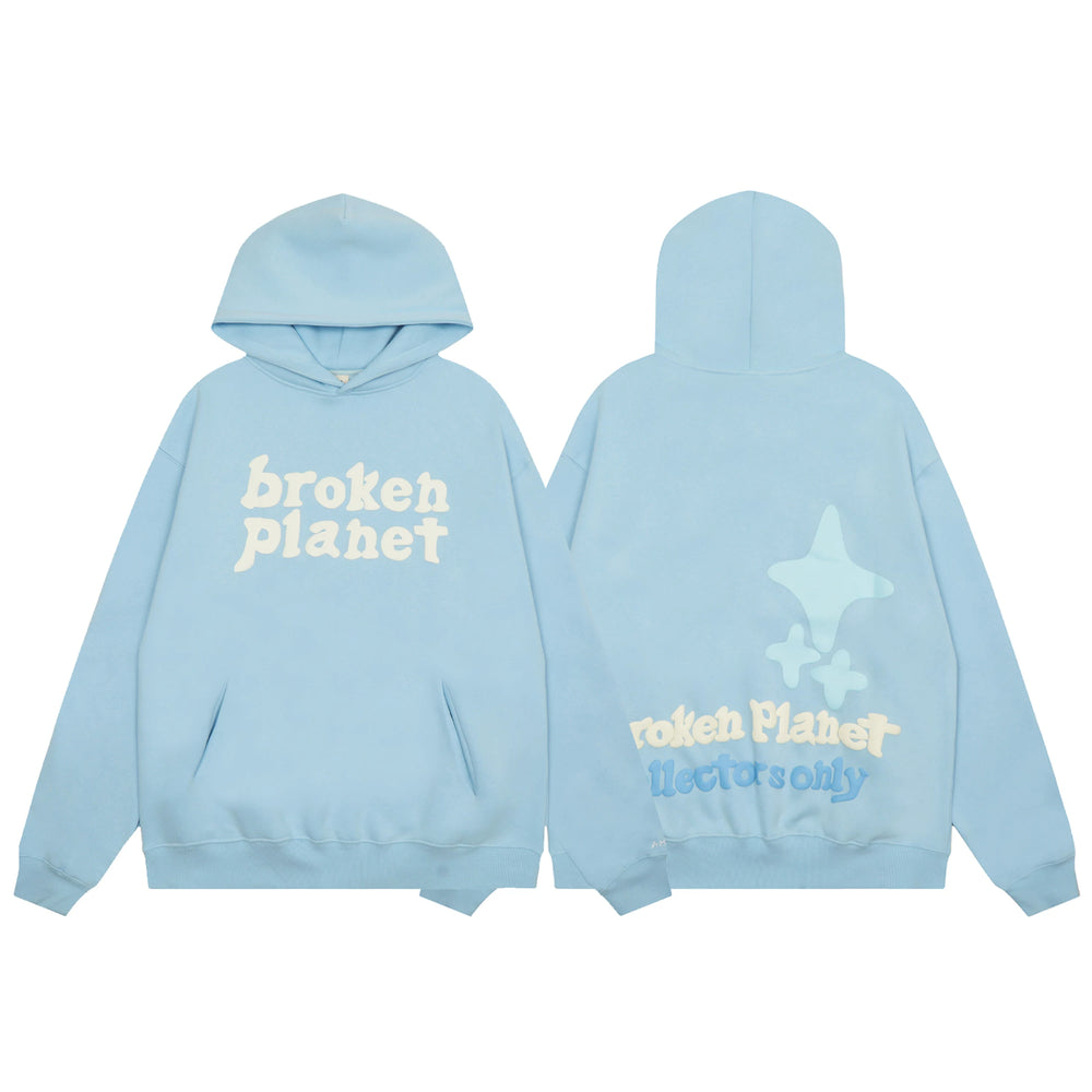 Broken Planet Foam Print "Collectors Only" Hoodie - Baby Blue