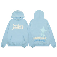 Broken Planet Foam Print "Collectors Only" Hoodie - Baby Blue