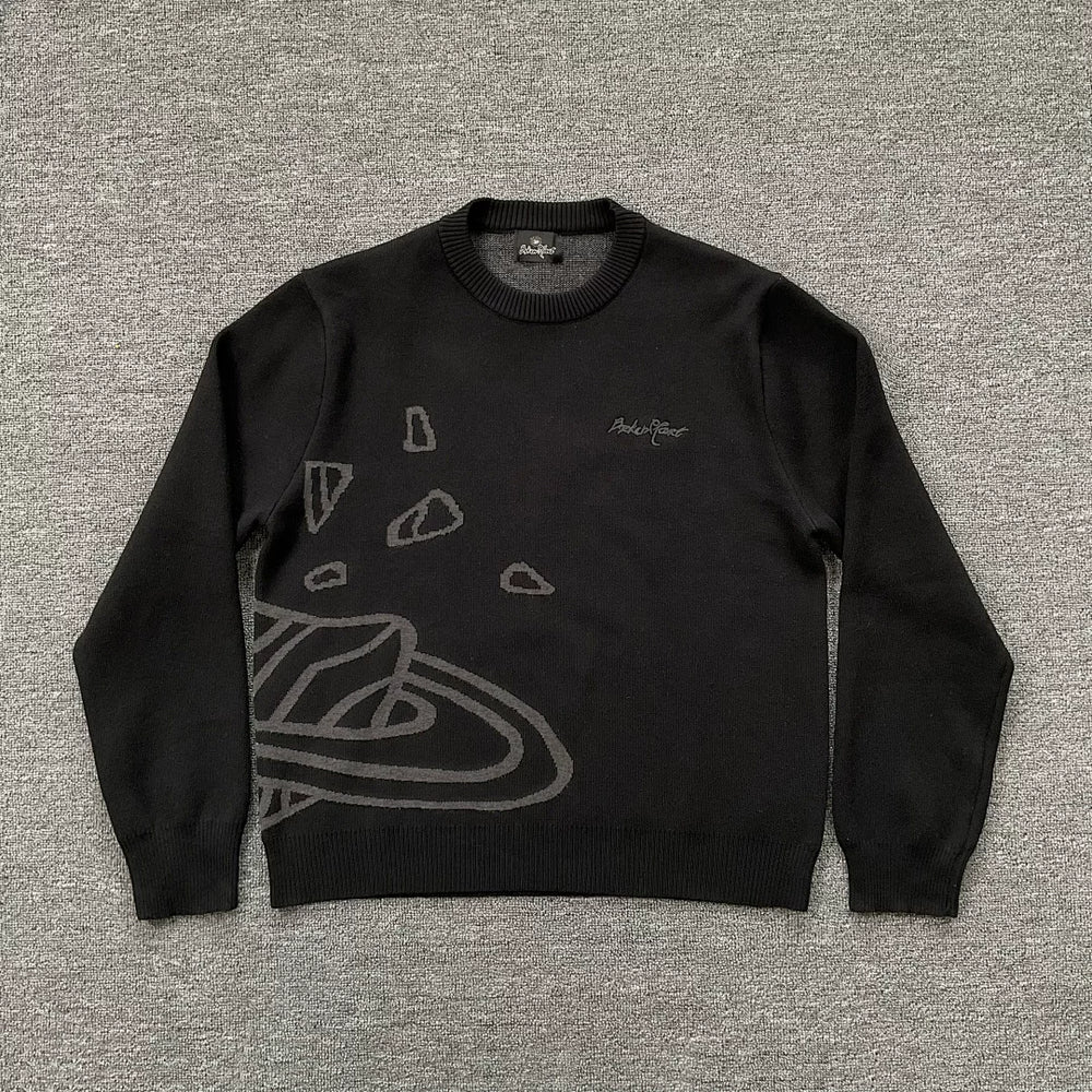 BROKEN PLANET CRACKED PLANET CREWNECK KNIT SWEATER