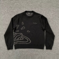 BROKEN PLANET CRACKED PLANET CREWNECK KNIT SWEATER