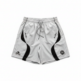 BROKEN PLANET SKULL GRAPHIC WIND SHORTS GREY BLACK - Front
