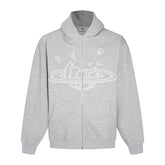 Broken Planet Full Zip Hoodie - Heather Grey