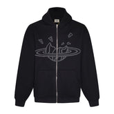 Broken Planet Logo Full Zip Hoodie Streetwear Black