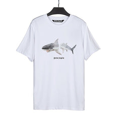 PALM ANGELS SPLIT SHARK WHITE OVERSIZED T‑SHIRT