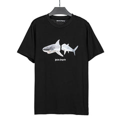 PALM ANGELS SPLIT SHARK BLACK OVERSIZED T‑SHIRT