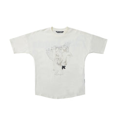 PALM ANGELS DOVE GRAPHIC OVERSIZED OFF‑WHITE T‑SHIRT