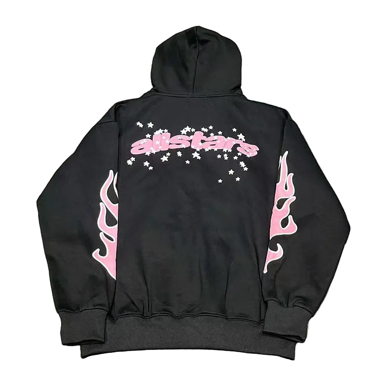 BROKEN PLANET PINK FLAME STAR LOGO PULLOVER HOODIE