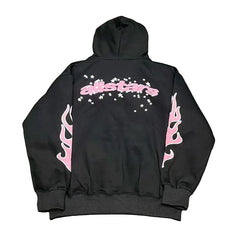BROKEN PLANET PINK FLAME STAR LOGO PULLOVER HOODIE