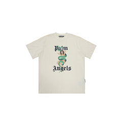 PALM ANGELS SNAKE WOMAN GRAPHIC OFF‑WHITE OVERSIZED T‑SHIRT
