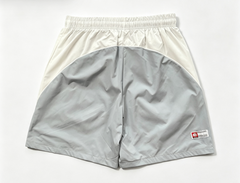 BROKEN PLANET GRAFFITI COLOR‑BLOCK NYLON SHORTS LIGHT GREY WHITE