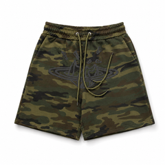 BROKEN PLANET CRACKED PLANET GRAPHIC SWEAT SHORTS CAMO