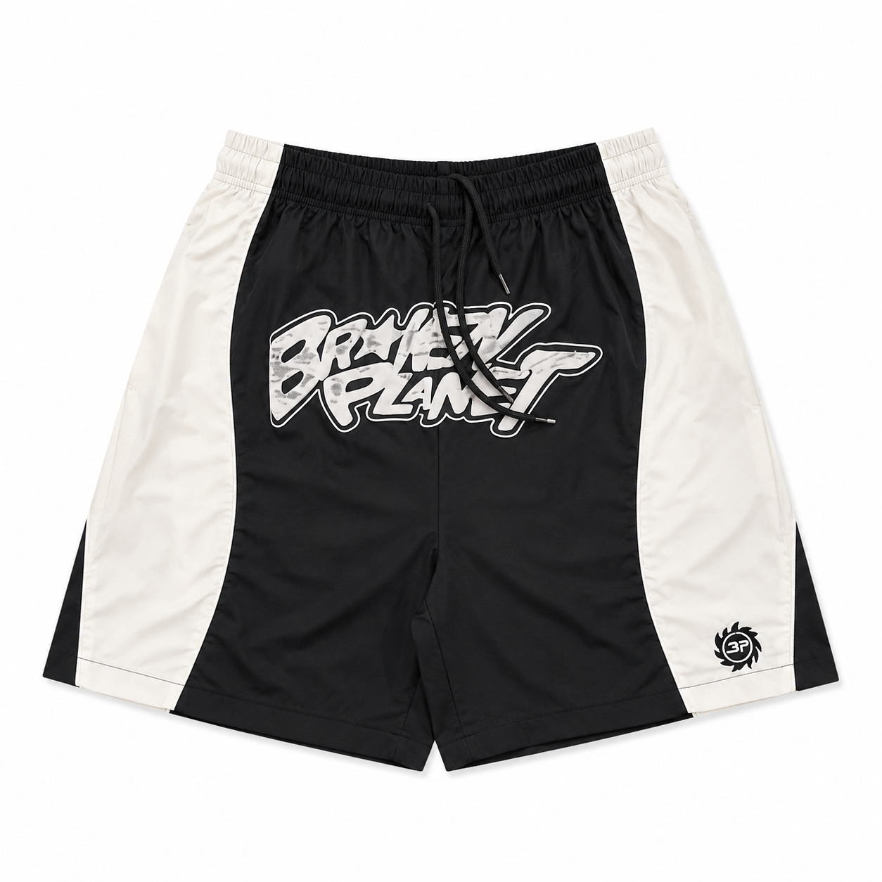 BROKEN PLANET GRAFFITI COLOR‑BLOCK NYLON SHORTS