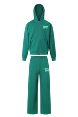 BROKEN PLANET FULL ZIP HOODIE SWEATSET GREEN