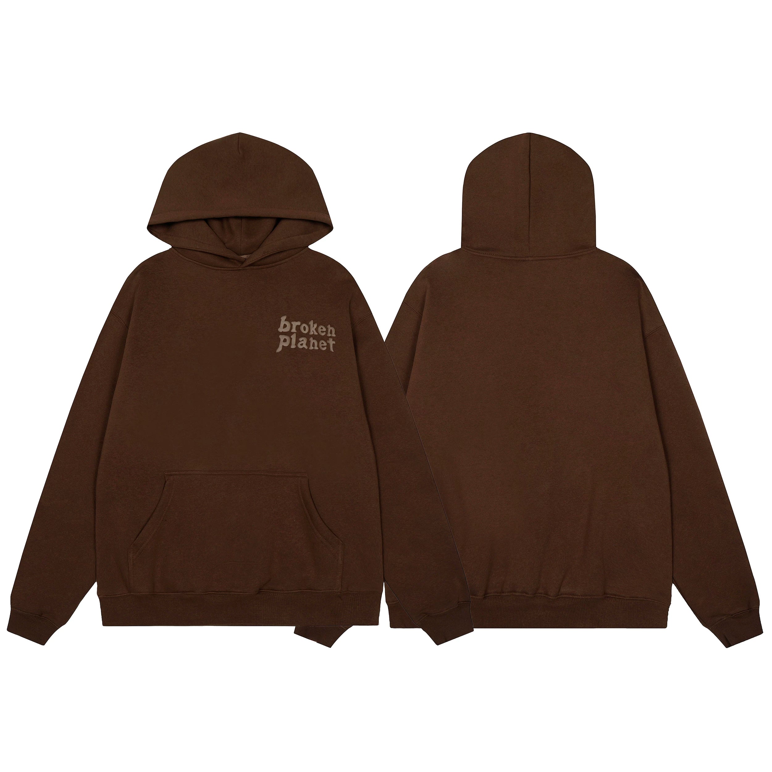 Broken Planet Foam Logo Hoodie - Espresso Brown