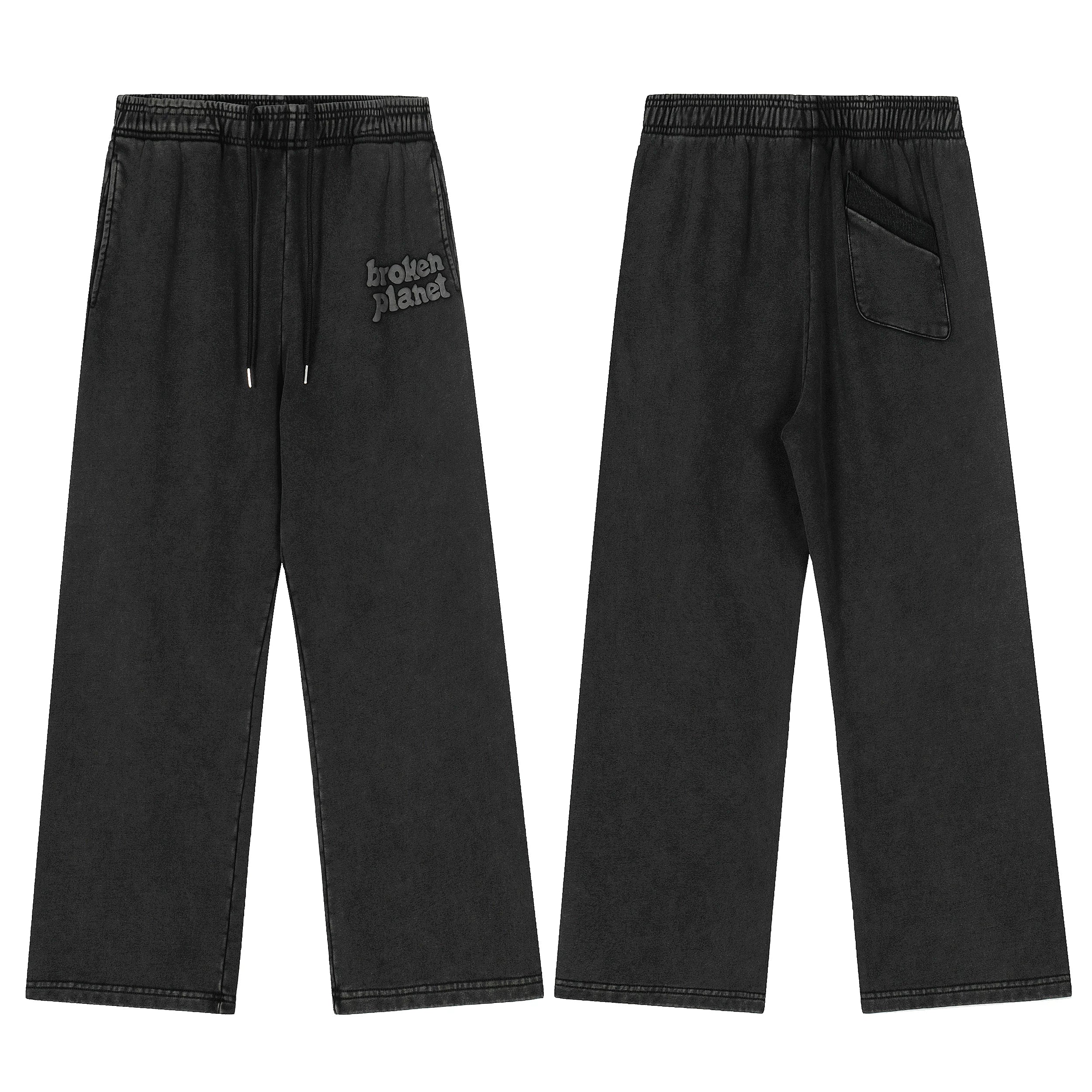 Broken Planet Foam Print Loose Fit Sweatpants - Washed Charcoal
