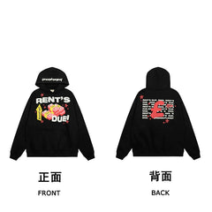 Broken Planet "RENT'S DUE!" Graphic Hoodie - Black
