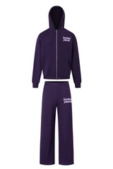 BROKEN PLANET FULL ZIP HOODIE SWEATSET PURPLE