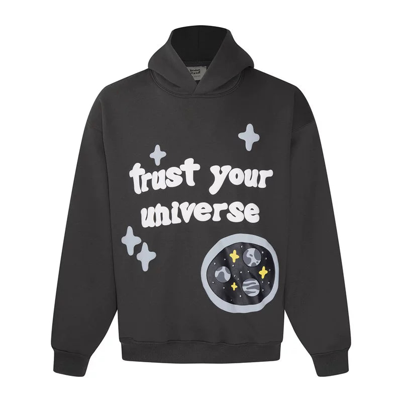 BROKEN PLANET TRUST YOUR UNIVERSE HOODIE BLACK