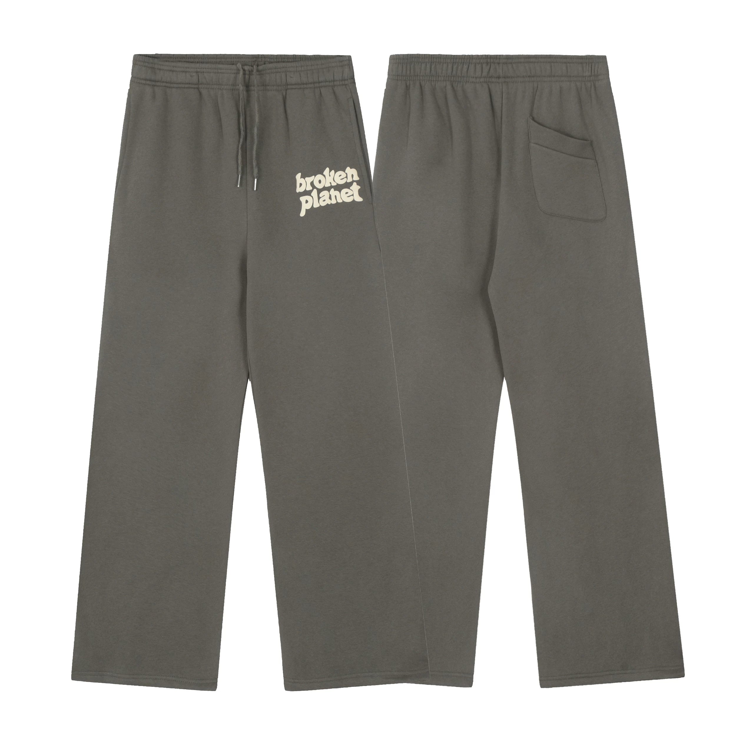 Broken Planet Puff Print Straight Leg Sweatpants - Charcoal Grey