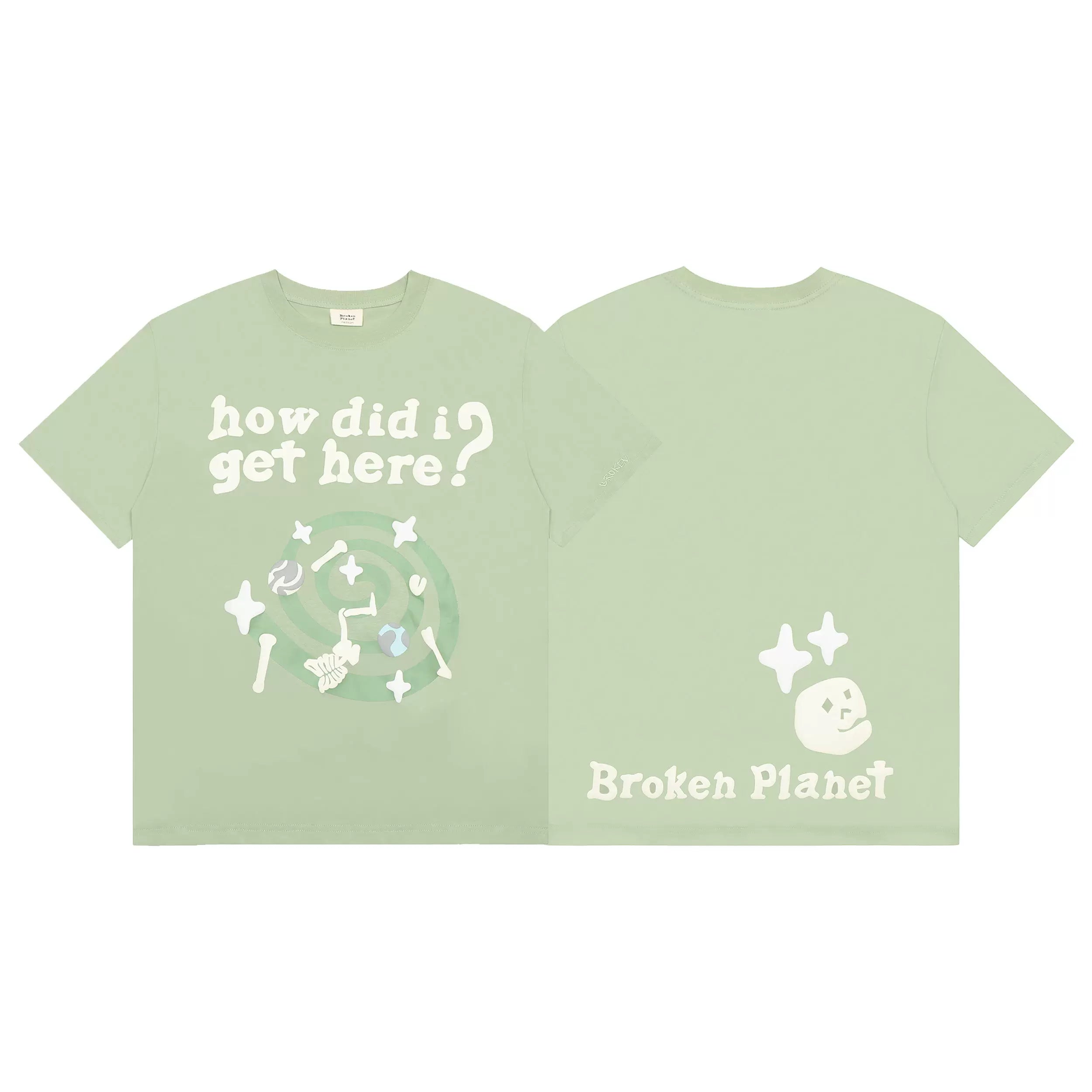 Broken Planet "How Did I Get Here?" Graphic T-Shirt – Sage Green