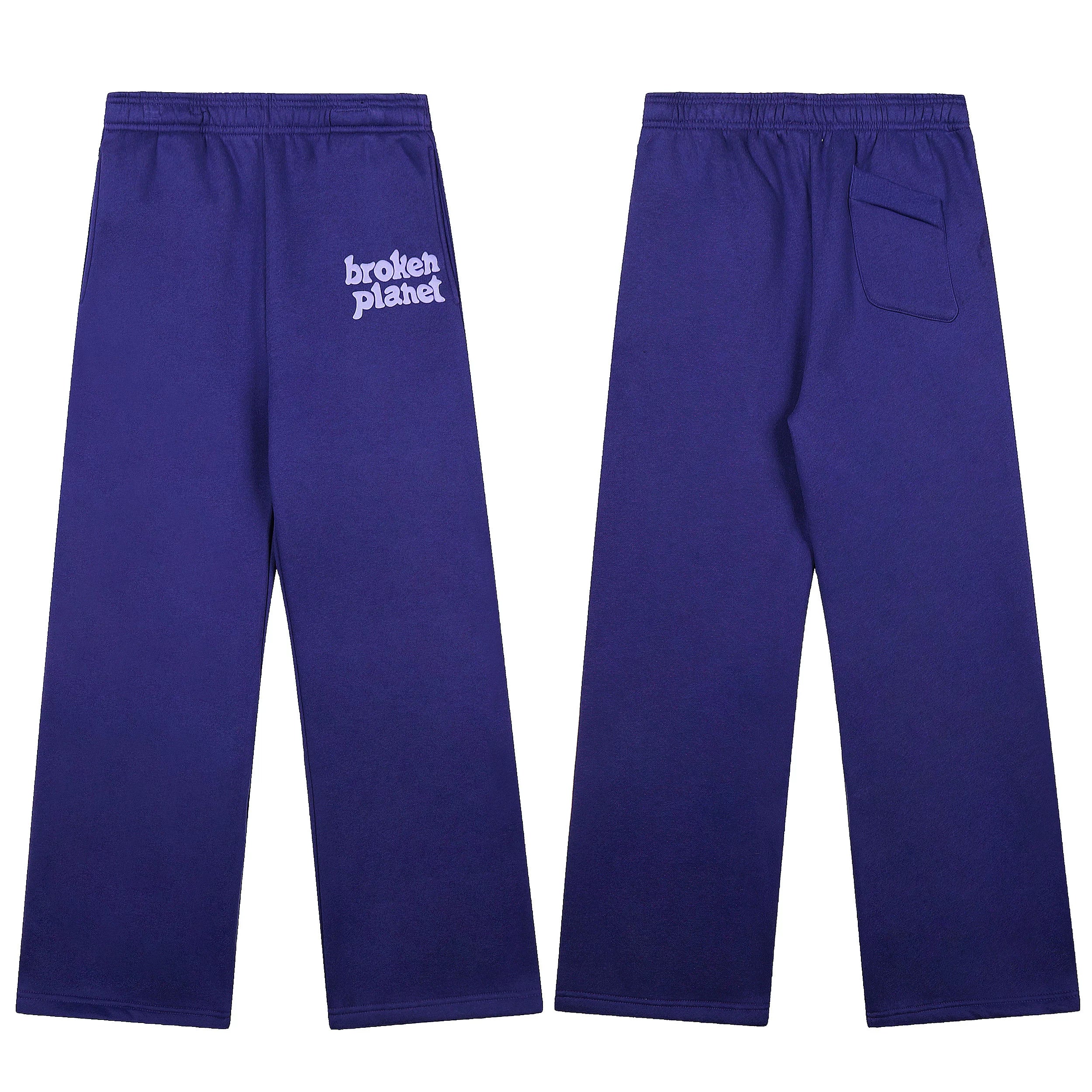 Broken Planet Foam Print Loose Fit Sweatpants - Deep Purple