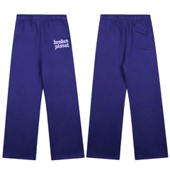 Broken Planet Foam Print Loose Fit Sweatpants - Deep Purple