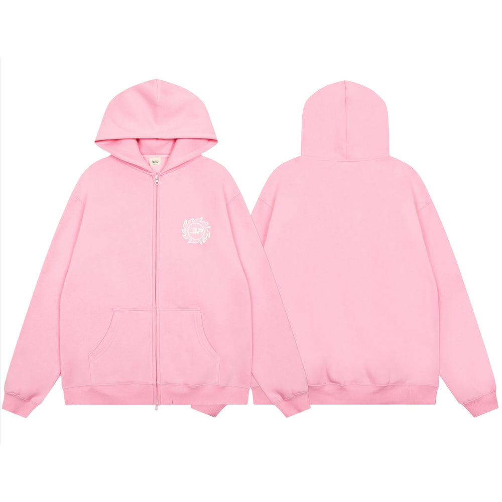 Broken Planet Sun Logo Full-Zip Hoodie - Bubblegum Pink