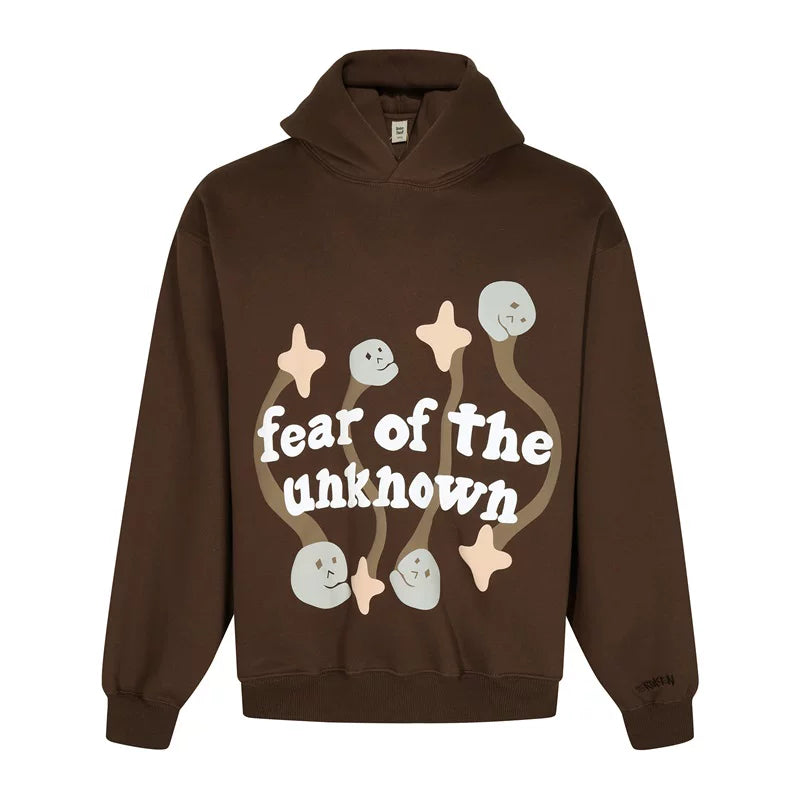 BROKEN PLANET FEAR OF THE UNKNOWN HOODIE BROWN
