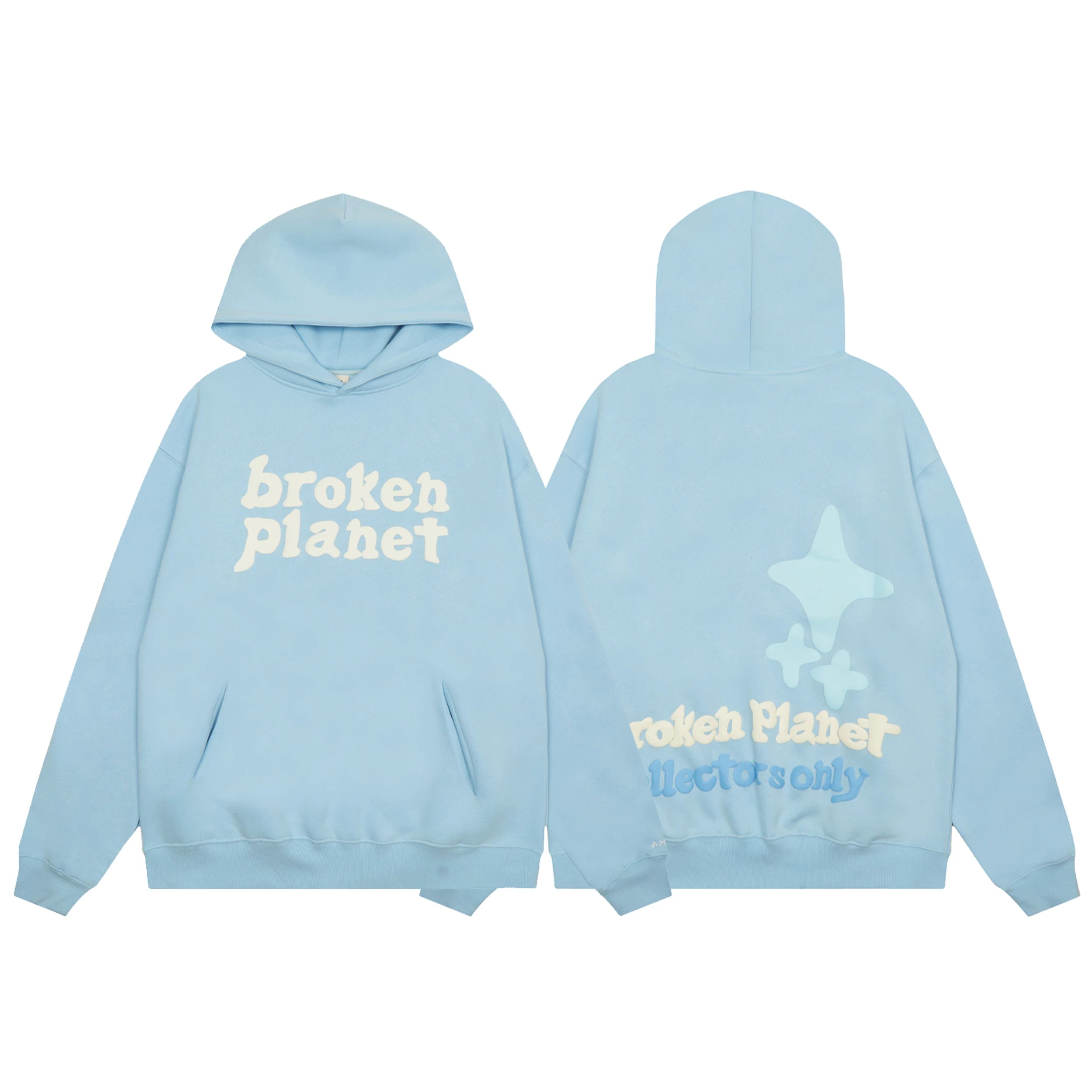 Broken Planet Foam Print "Collectors Only" Hoodie - Baby Blue