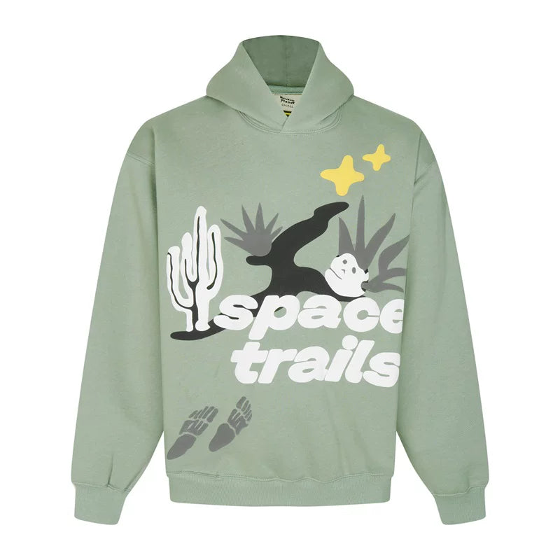 BROKEN PLANET SPACE TRAILS HOODIE SAGE GREEN