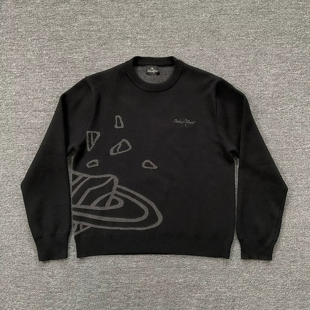 BROKEN PLANET CRACKED PLANET CREWNECK KNIT SWEATER