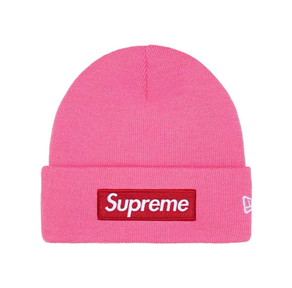 Supreme New Era Box Logo Beanie Fw25 Magenta Knit Cuffed Hat
