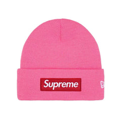 Supreme New Era Box Logo Beanie Fw25 Magenta Knit Cuffed Hat