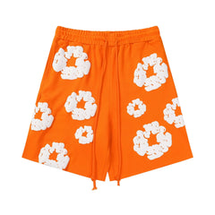Denim Tears Cotton Wreath Orange Unisex Sweat Shorts