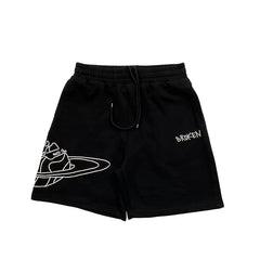 BROKEN PLANET OUTLINE PLANET SWEAT SHORTS BLACK