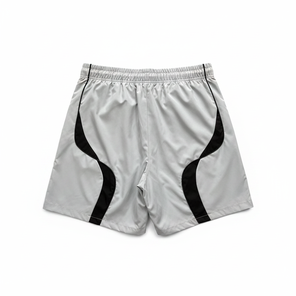 BROKEN PLANET SKULL GRAPHIC WIND SHORTS GREY BLACK - Back