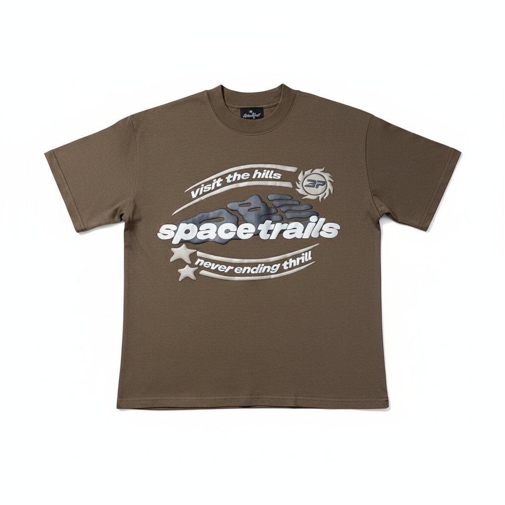 Space Trails T-Shirt 正面白底平铺图