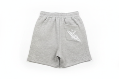 BROKEN PLANET CRACKED PLANET GRAPHIC SWEAT SHORTS HEATHER GREY