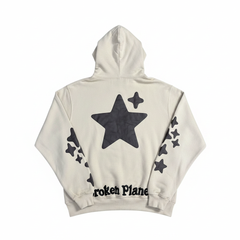 Broken Planet Puff Hoodie 背面白底平铺图