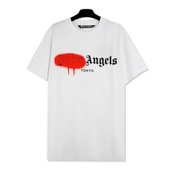 PALM ANGELS SPRAY DRIP TOKYO LOGO T‑SHIRT WHITE