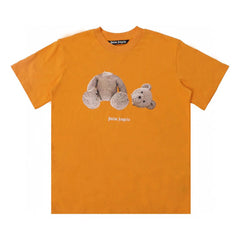 PALM ANGELS DETACHED HEAD BEAR GRAPHIC ORANGE OVERSIZED TEE
